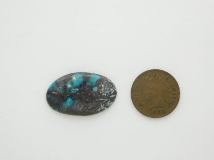 Reverse view of Bisbee Turquoise Cabochon 16 cts.