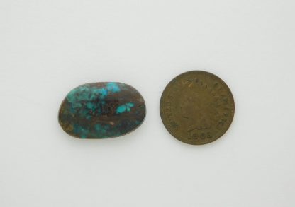 Reverse view of Bisbee Turquoise Cabochon 13.5 cts.