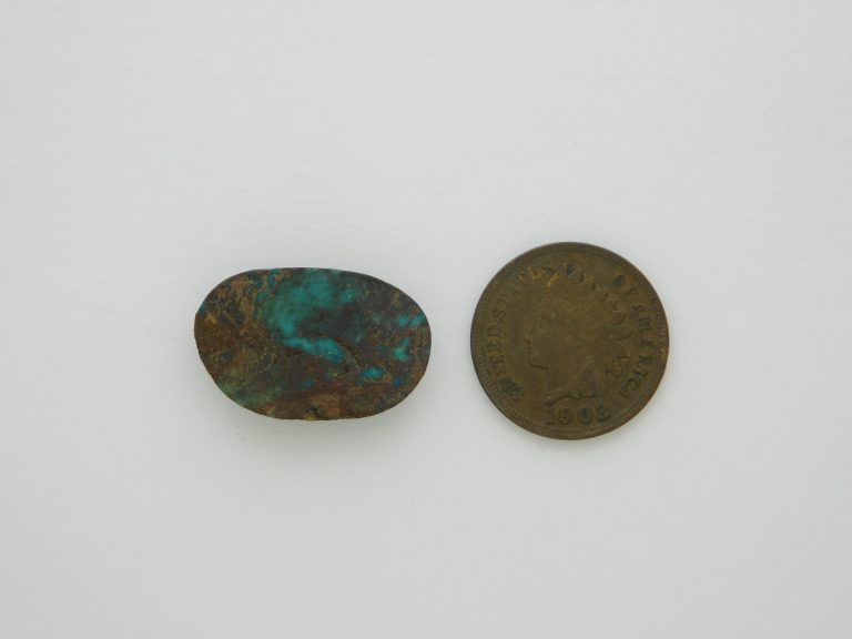 Reverse view of Bisbee Turquoise Cabochon 13.5 cts.