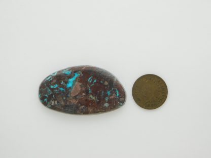 Reverse view of Bisbee Turquoise Cabochon 66 cts.