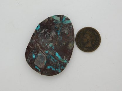 Reverse view of Bisbee Turquoise Slab (Stabilized) 66 Carats