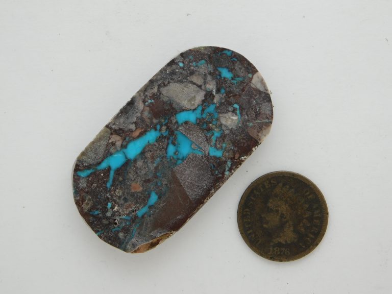 Reverse view of BISBEE Turquoise Slab 87 Carats