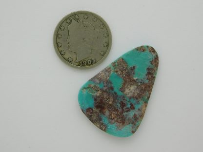 Rear view of BISBEE TURQUOISE Triangle Slab 24.5 Carats