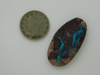 Rear view of BISBEE TURQUOISE Oval Slab 32 Carats