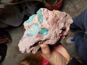 5 pounds of real Bisbee turquoise with typical lavender color conglomerate host rock