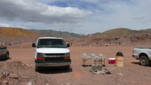 Freeport McMoran van at  Fields